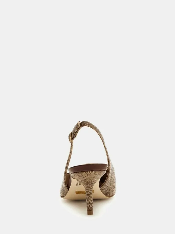 Women Sdinee 4g Logo Sling Backs Multi Beige Guess Heels