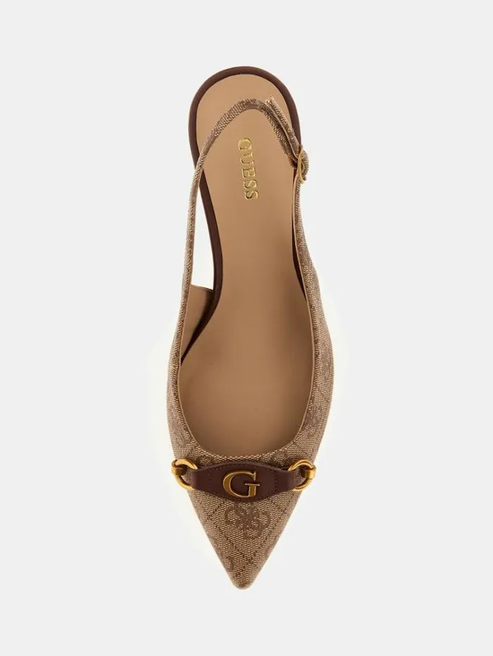 Women Sdinee 4g Logo Sling Backs Multi Beige Guess Heels