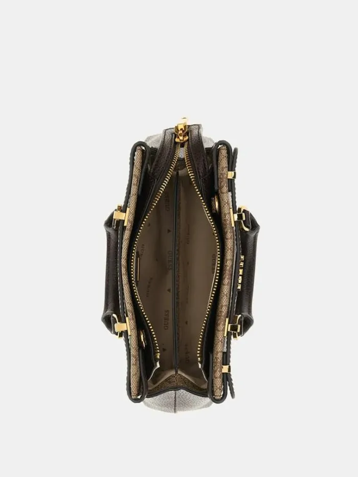 Women Sestri 4g Logo Mini Shoulder Bag Brown Multi Guess Shoulder Bags