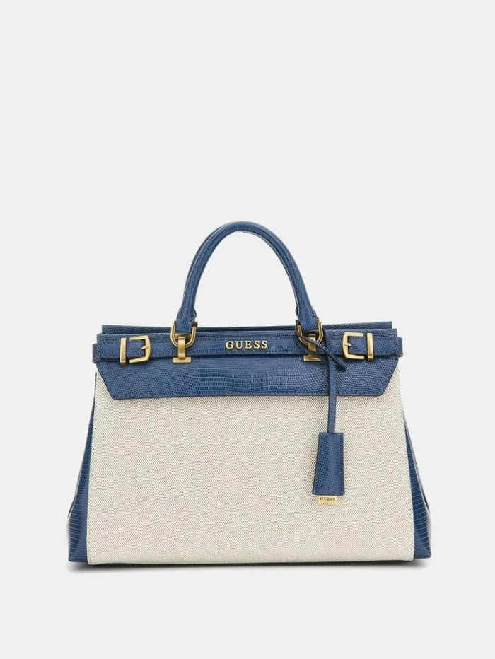 Women Sestri Croclook Handbag Blue Guess Handbags