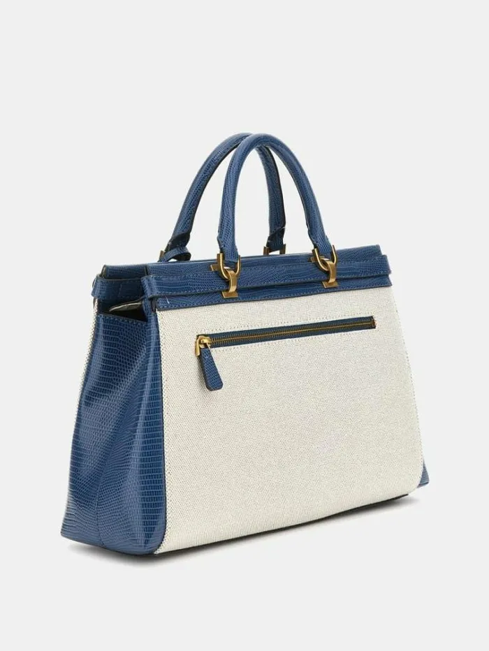 Women Sestri Croclook Handbag Blue Guess Handbags