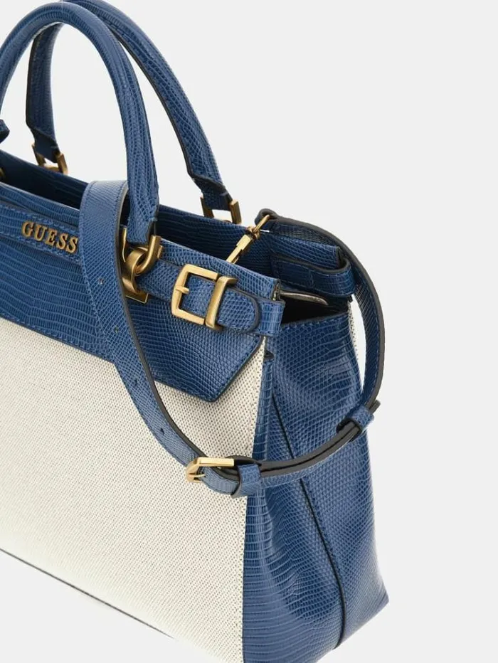 Women Sestri Croclook Handbag Blue Guess Handbags