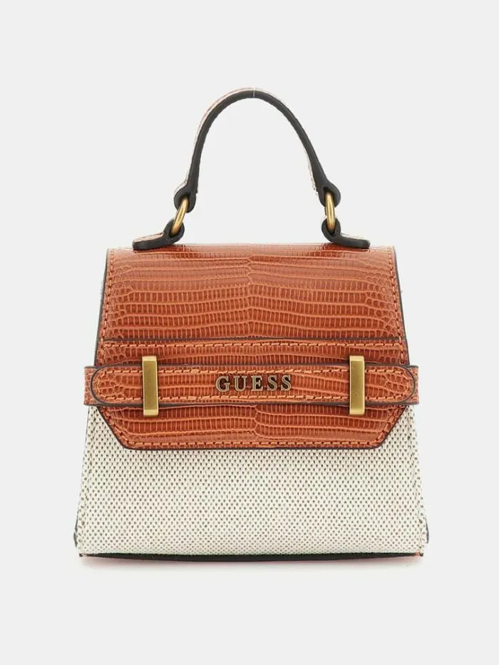 Women Sestri Croclook Mini Handbag Shades Of Orange Guess Handbags