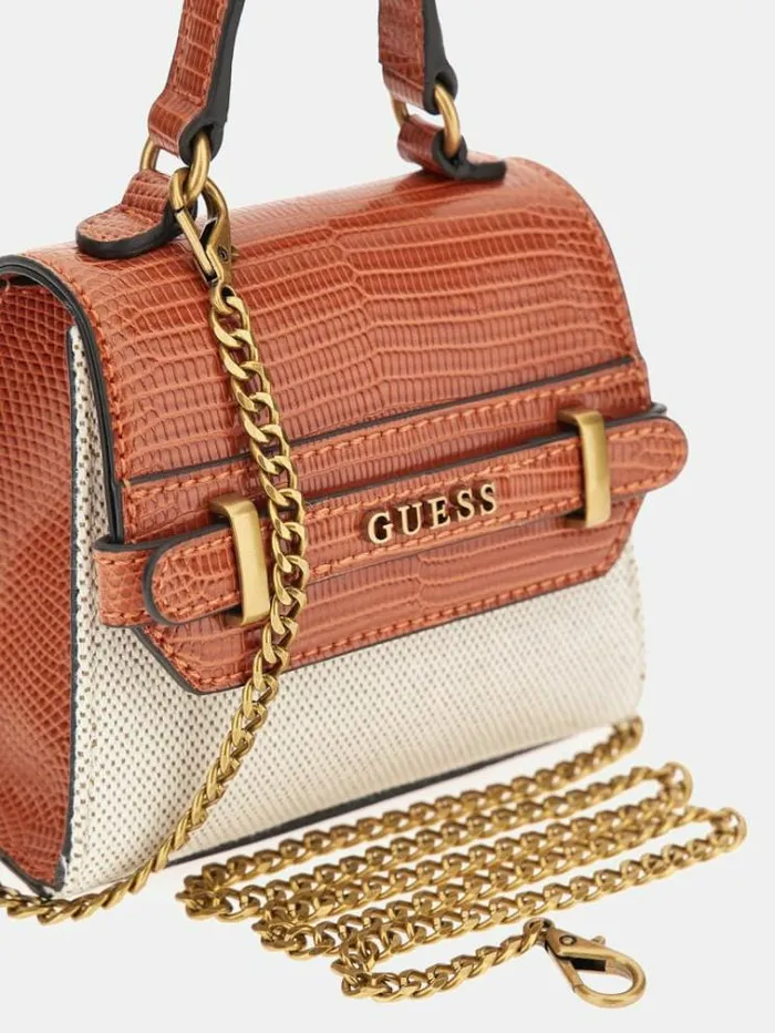 Women Sestri Croclook Mini Handbag Shades Of Orange Guess Handbags