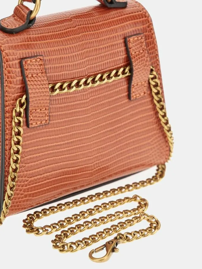 Women Sestri Croclook Mini Handbag Shades Of Orange Guess Handbags