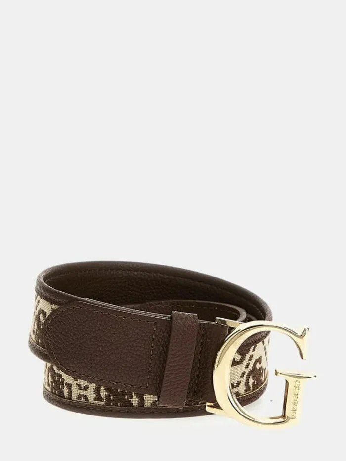 Women Shemara 4g Logo Belt Brown Multi Guess Belts