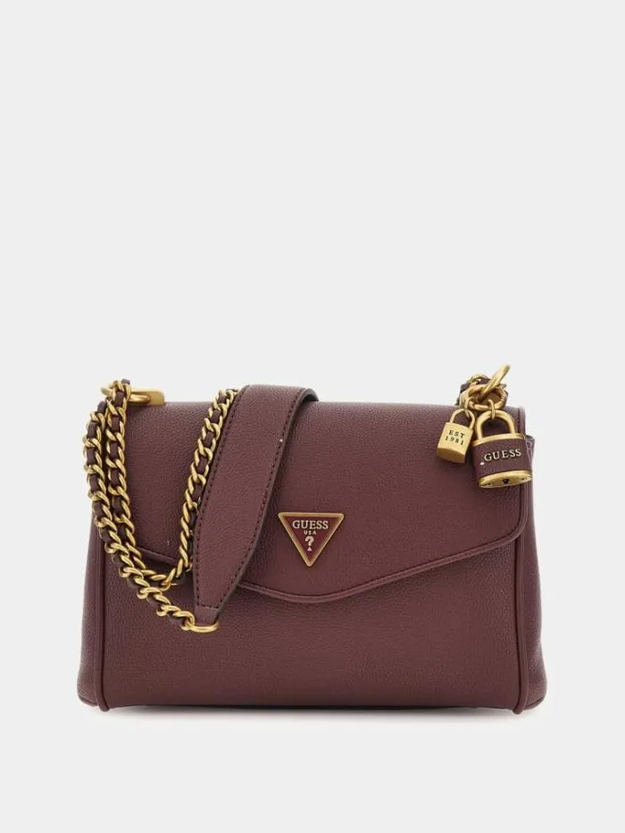 Women Shemara Charm Crossbody Burgundy Guess Crossbody Bags