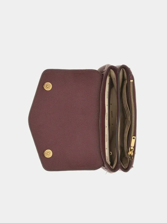 Women Shemara Charm Crossbody Burgundy Guess Crossbody Bags