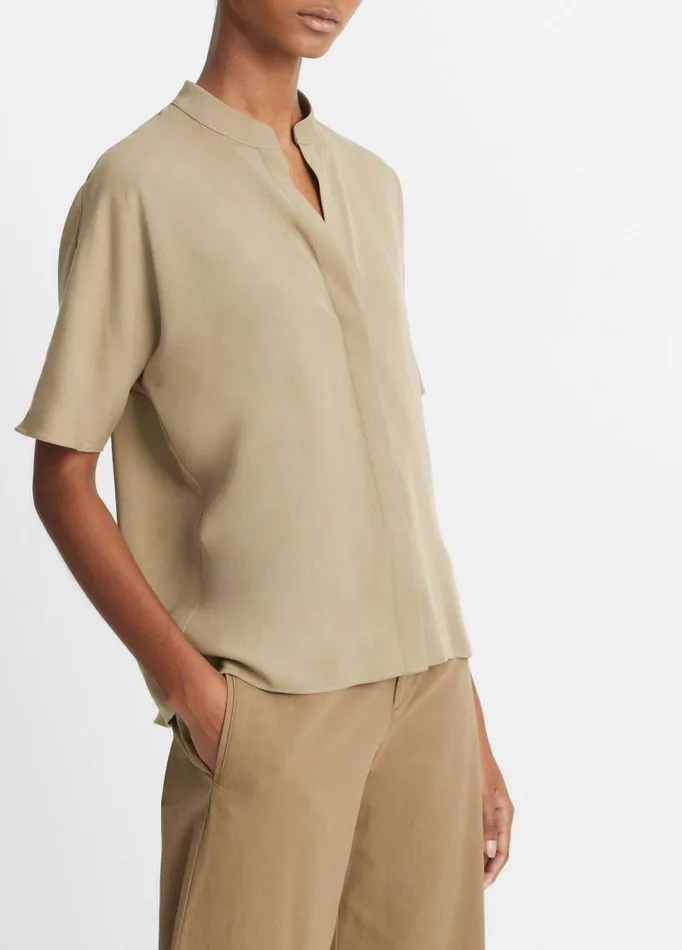 Women Shirts and Tops Vince BandCollar DolmanSleeve Shirt Artichoke