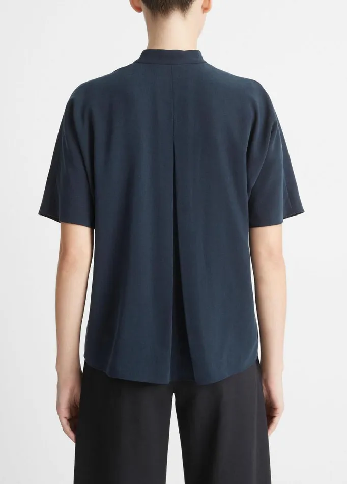 Women Shirts and Tops Vince BandCollar DolmanSleeve Shirt Coastal Blue