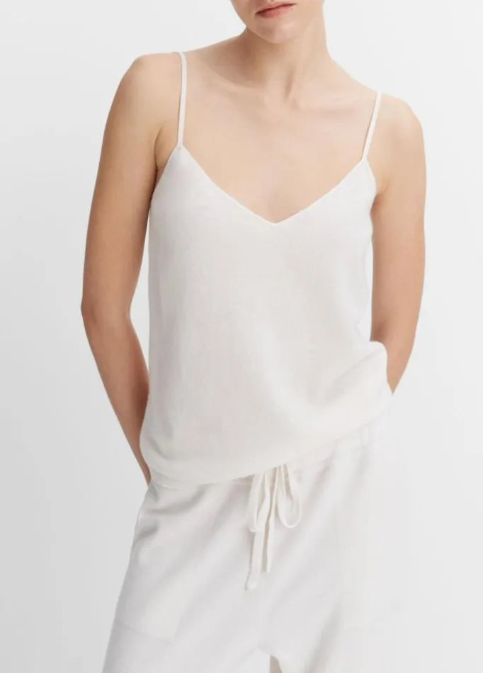 Women Shirts and Tops Vince Cashmere Knit Camisole Off White