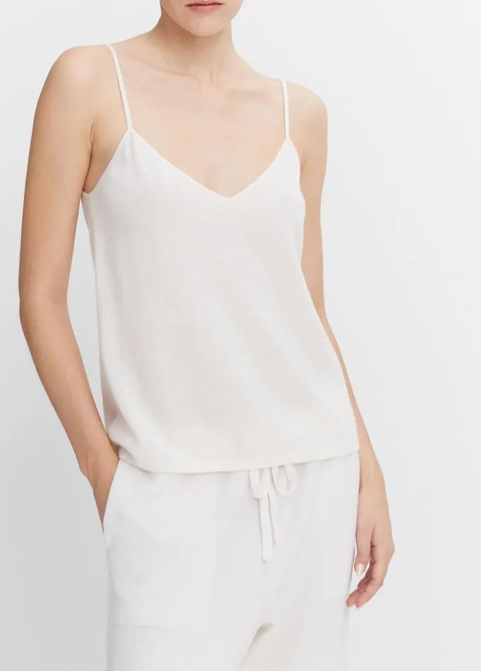 Women Shirts and Tops Vince Cashmere Knit Camisole Off White