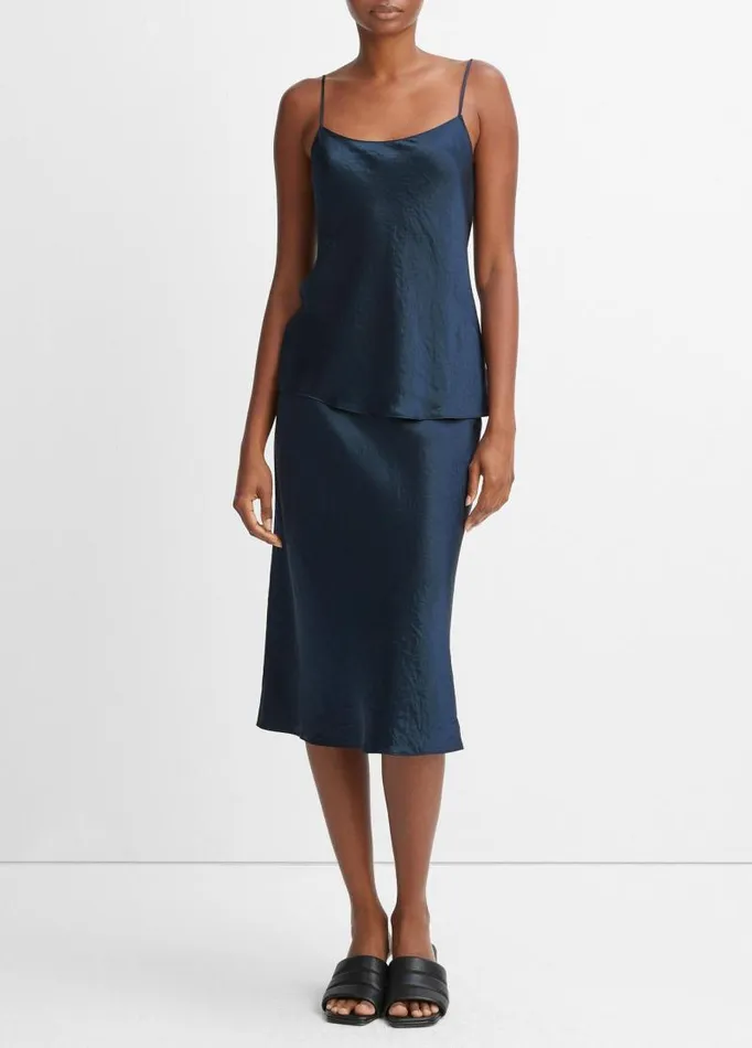 Women Shirts and Tops Vince Satin Cami Coastal Blue