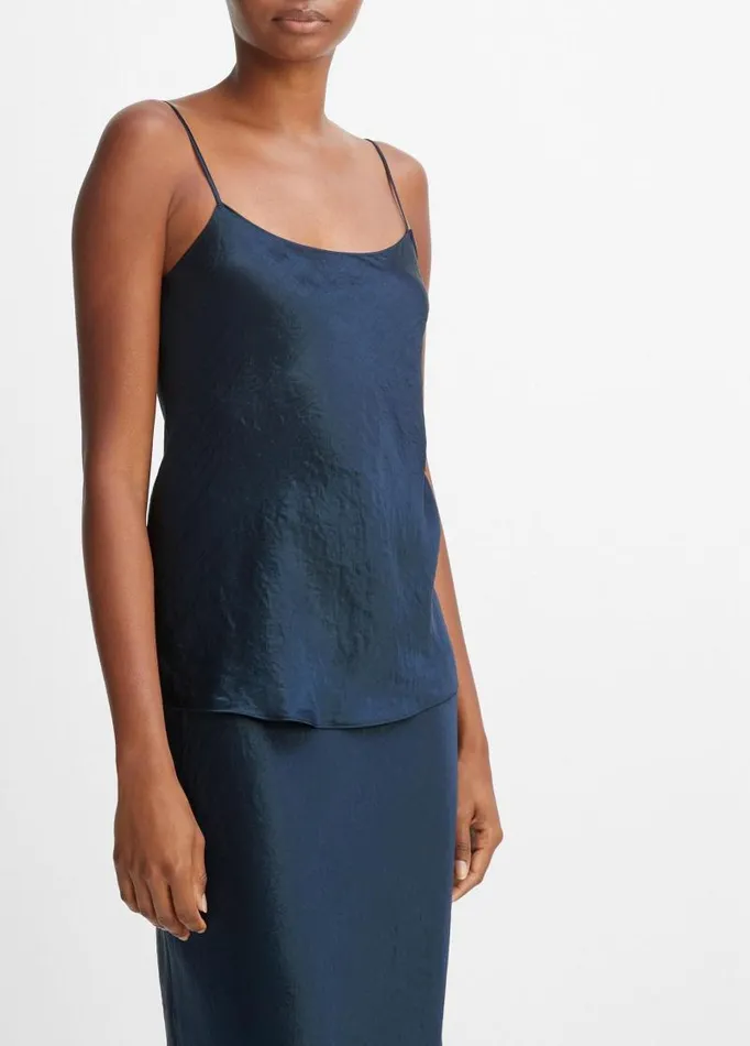 Women Shirts and Tops Vince Satin Cami Coastal Blue