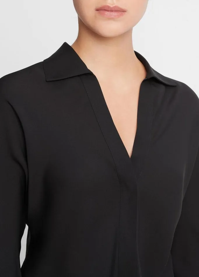 Women Shirts and Tops Vince Silk Bias DolmanSleeve Shirt Black