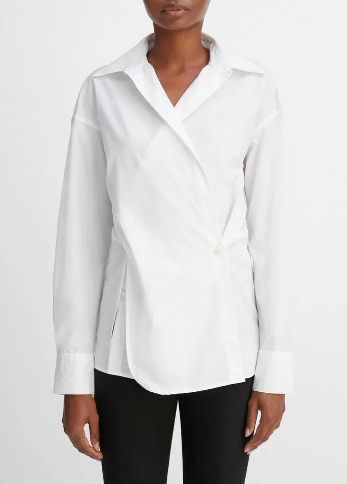 Women Shirts and Tops Vince The Convertible ButtonDown Shirt Optic White