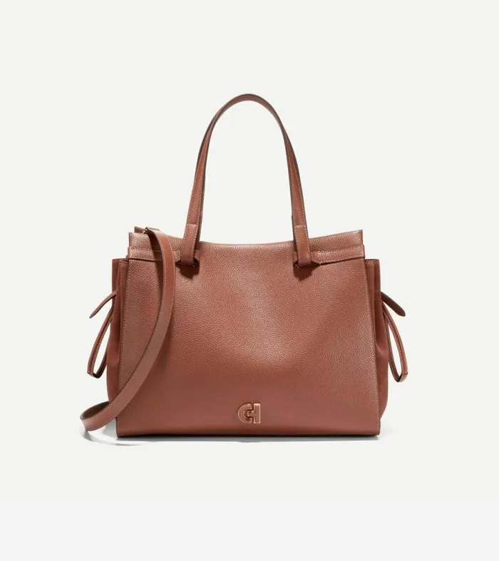 Women Shoulder Bags Cole Haan Grand Ambition SideCinch Satchel Dark Sequoia