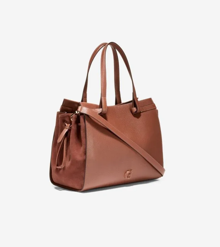 Women Shoulder Bags Cole Haan Grand Ambition SideCinch Satchel Dark Sequoia