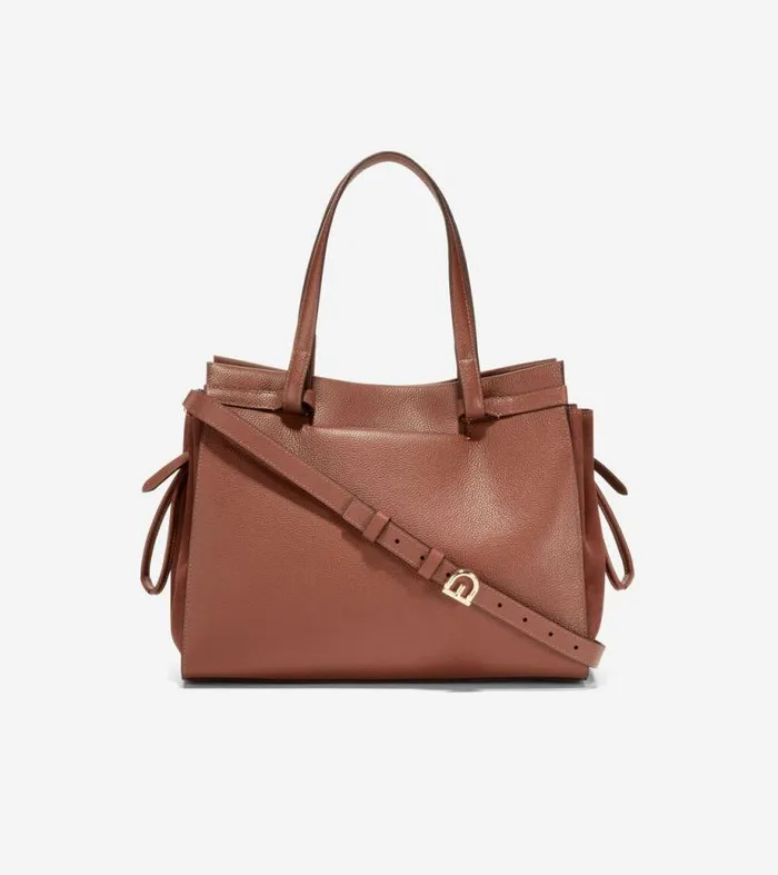 Women Shoulder Bags Cole Haan Grand Ambition SideCinch Satchel Dark Sequoia