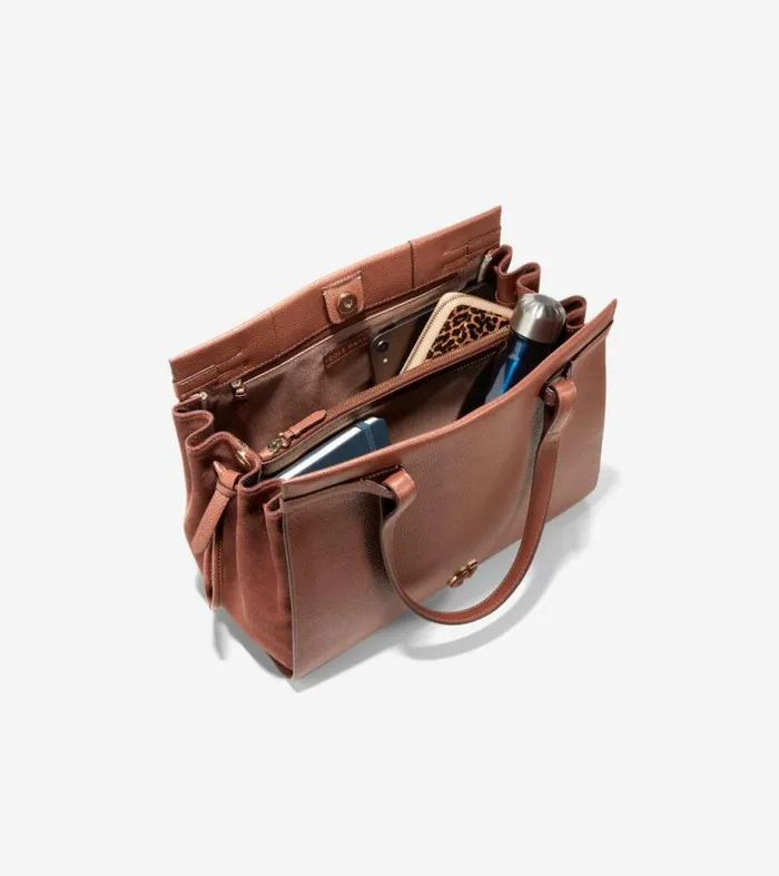 Women Shoulder Bags Cole Haan Grand Ambition SideCinch Satchel Dark Sequoia