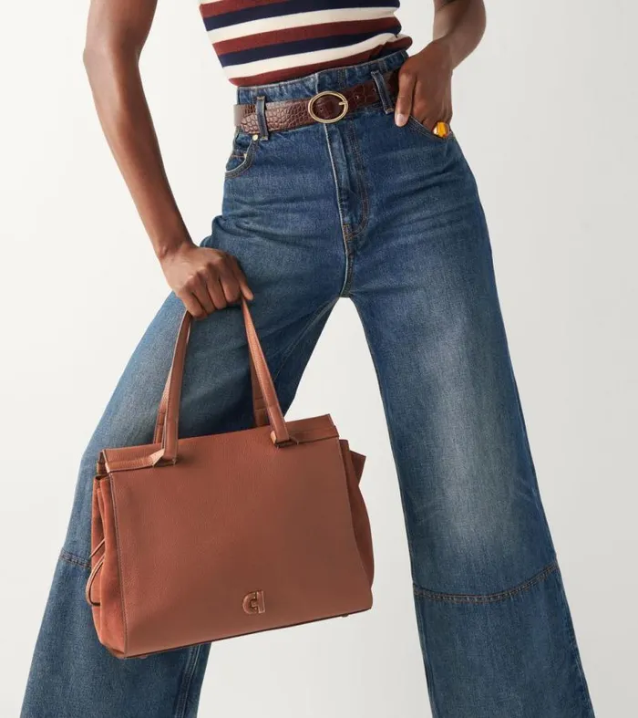 Women Shoulder Bags Cole Haan Grand Ambition SideCinch Satchel Dark Sequoia