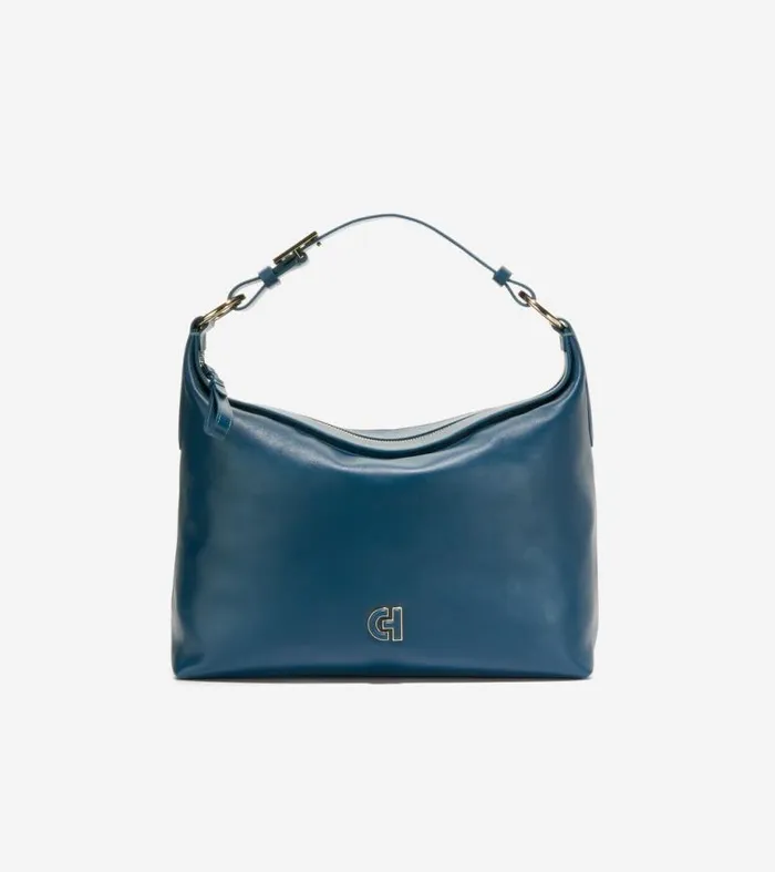 Women Shoulder Bags Cole Haan Kamila Hobo Bag Blue Wing Teal