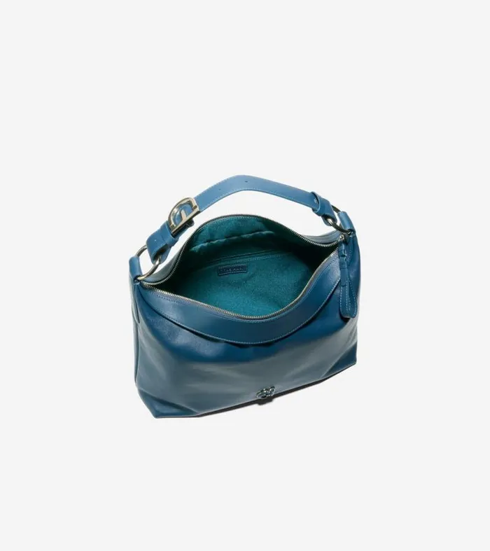 Women Shoulder Bags Cole Haan Kamila Hobo Bag Blue Wing Teal