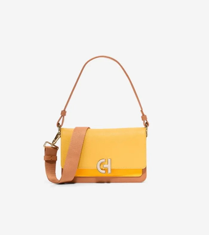 Women Shoulder Bags Cole Haan Mini Shoulder Bag Natural Tansunset Gold