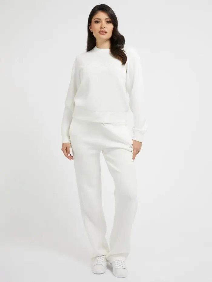 Women Side Logo Scuba Pant White Guess Activewear