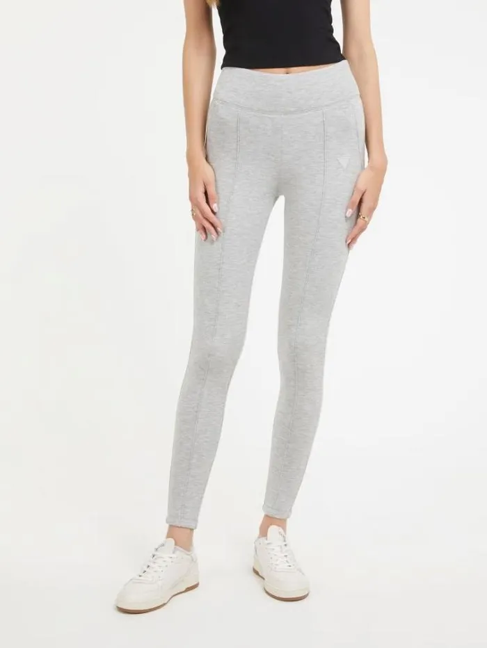Women Side Pocket Scuba Leggings Grey Guess Activewear