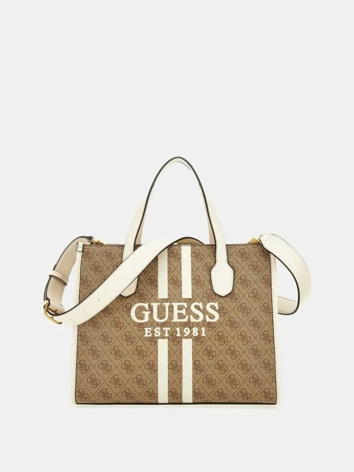 Women Silvana 4g Logo Handbag Multi Beige Guess Handbags