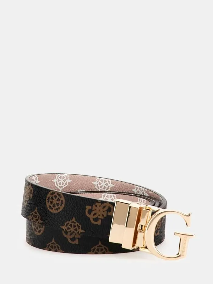 Women Silvana 4g Peony Logo Belt Brown Multi Guess Belts