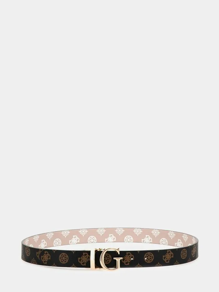 Women Silvana 4g Peony Logo Belt Brown Multi Guess Belts