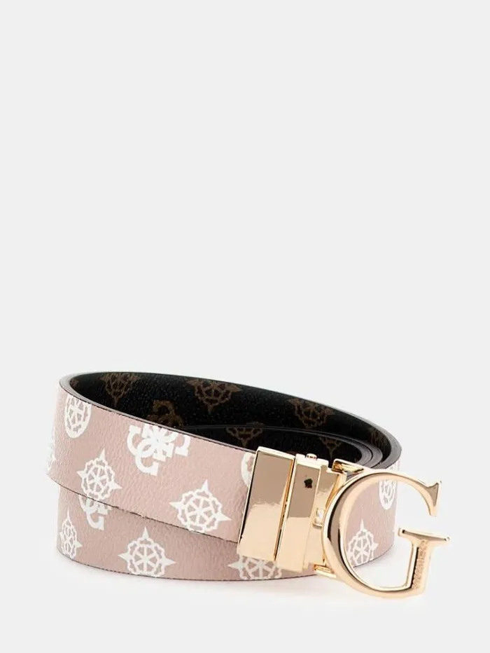 Women Silvana 4g Peony Logo Belt Brown Multi Guess Belts