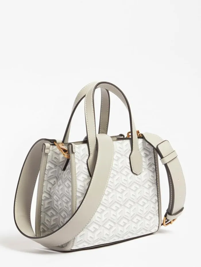 Women Silvana G Cube Logo Micro Handbag Grey Multi Guess Handbags