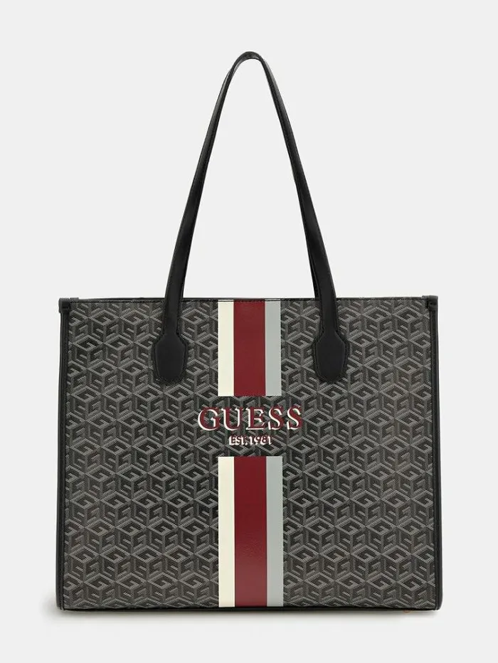 Women Silvana G Cube Logo Shopper Black Multi Guess Shoppers