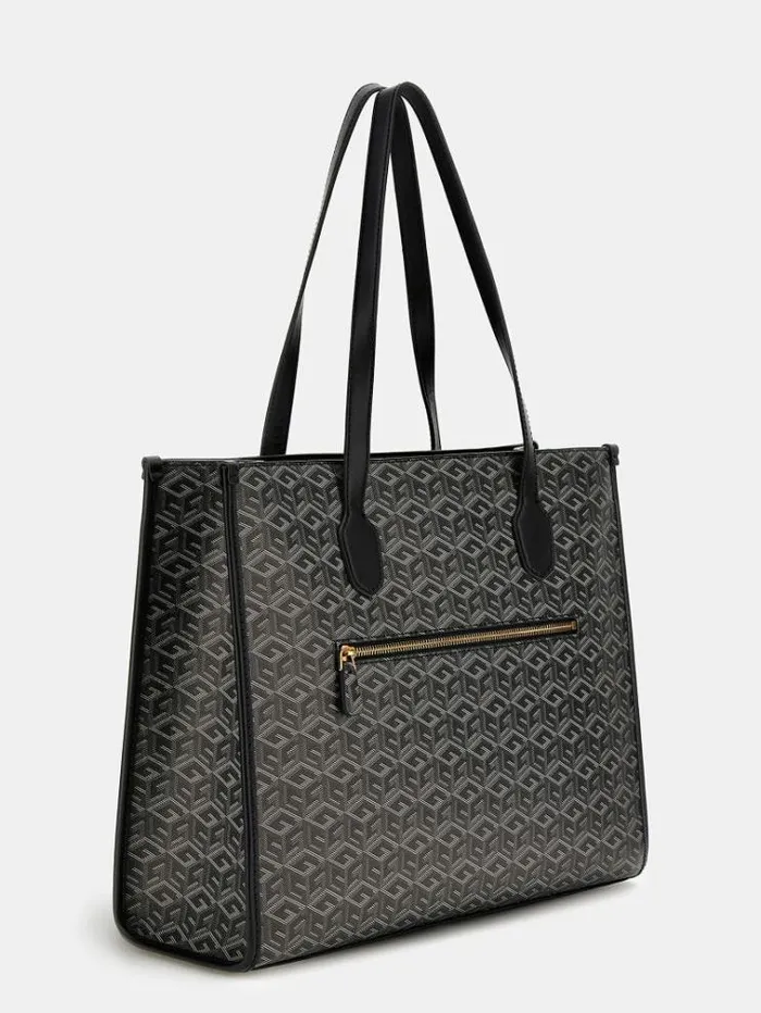 Women Silvana G Cube Logo Shopper Black Multi Guess Shoppers