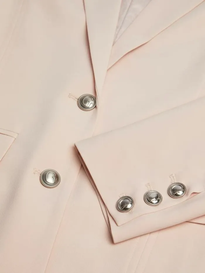 Women Singlebreasted Blazer Powder Pink Guess Coats And Jackets