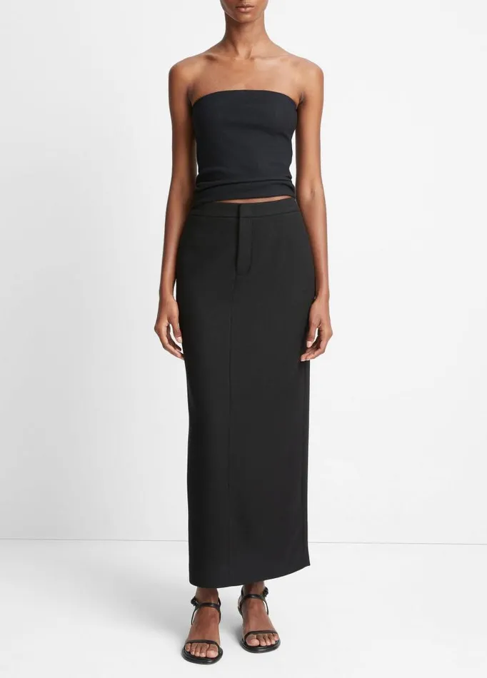 Women Skirts Vince Brushed Flannel Maxi Skirt Black