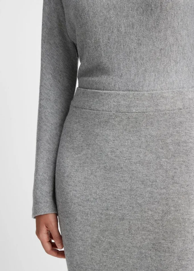 Women Skirts Vince Cozy Midi Skirt Heather Silver Dust
