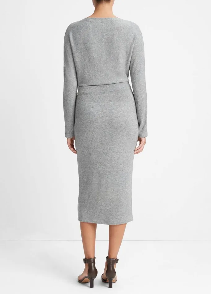 Women Skirts Vince Cozy Midi Skirt Heather Silver Dust