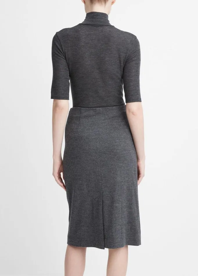 Women Skirts Vince Cozy Wool Fitted Slip Skirt Heather Charcoal