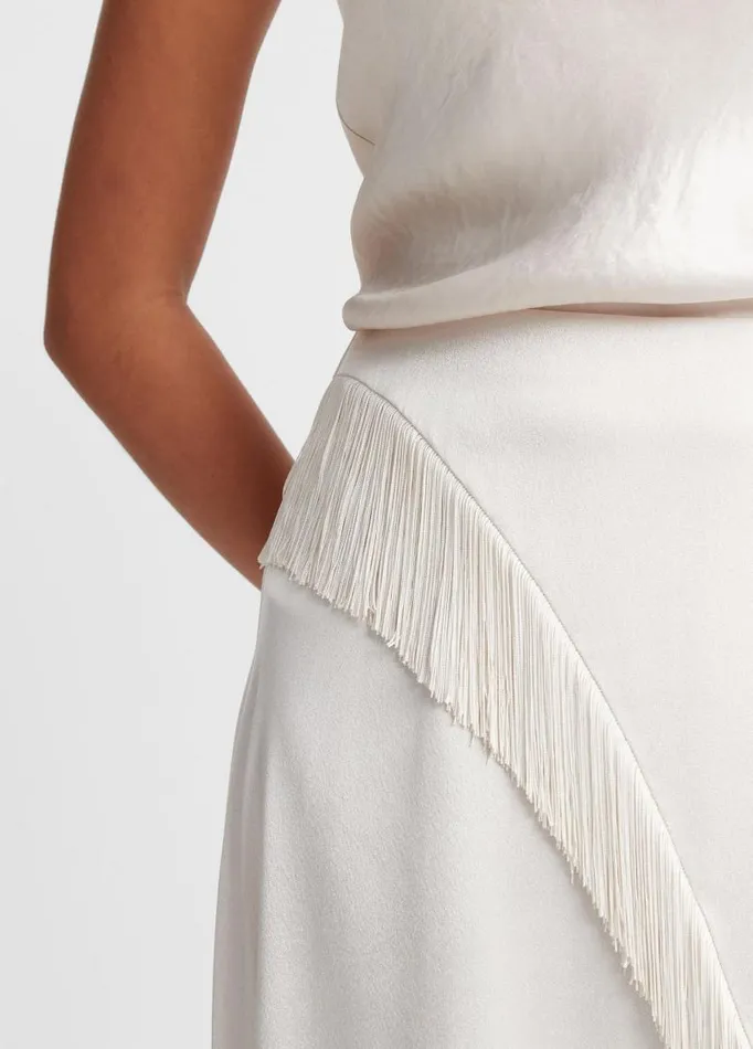 Women Skirts Vince Fringe Draped Asymmetric Skirt Sandstone