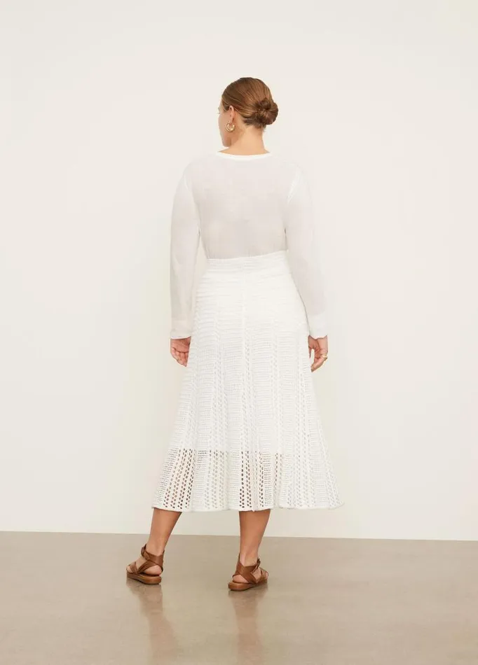 Women Skirts Vince Godet Crochet Skirt Optic White