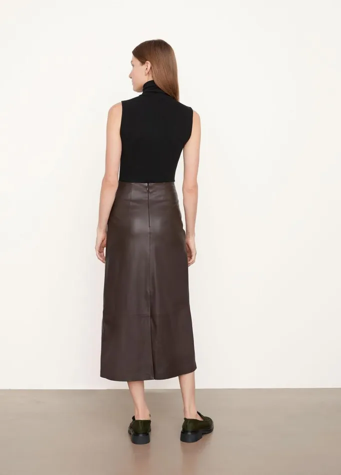 Women Skirts Vince Leather Straight Skirt Hickory