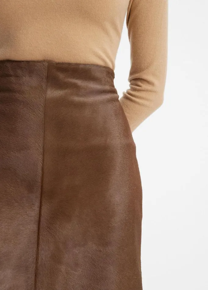 Women Skirts Vince Pony Hair Straight Skirt Sequoia