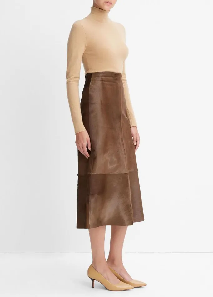 Women Skirts Vince Pony Hair Straight Skirt Sequoia