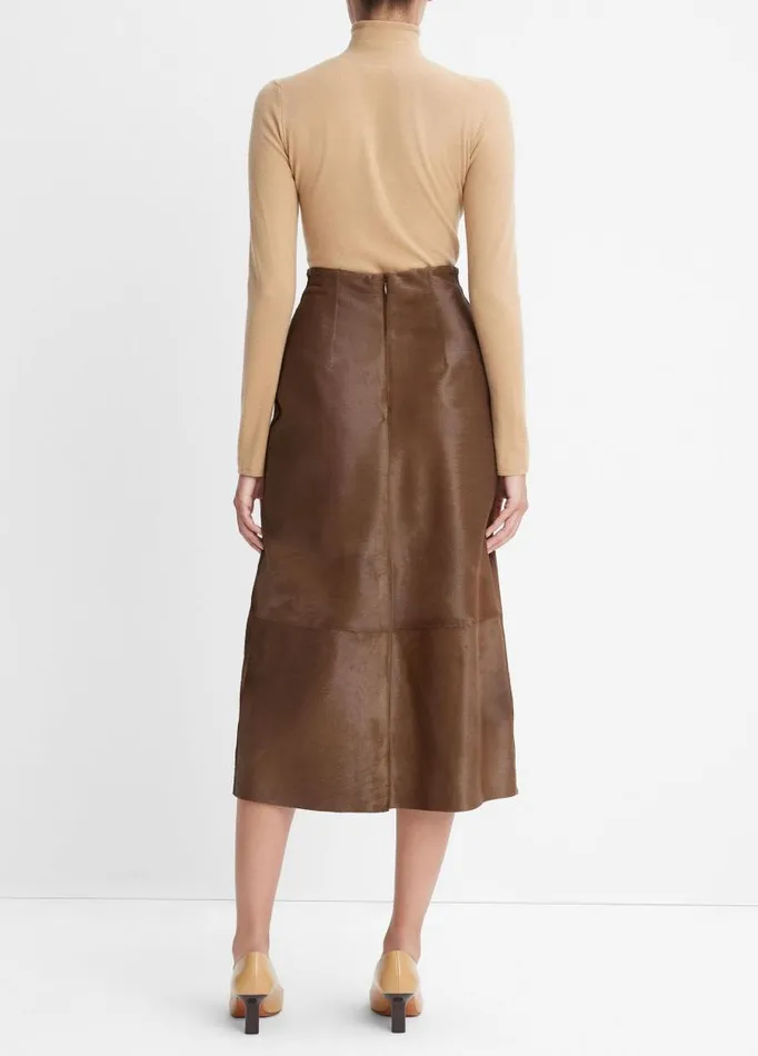 Women Skirts Vince Pony Hair Straight Skirt Sequoia