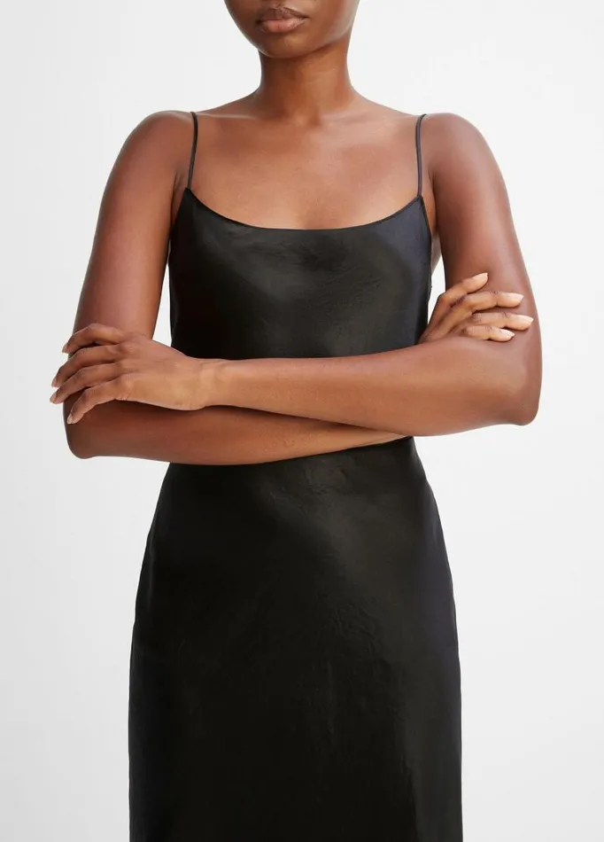 Women Skirts Vince Satin Slip Skirt Black