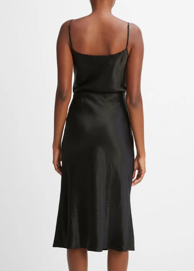 Women Skirts Vince Satin Slip Skirt Black